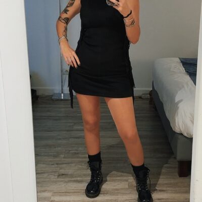 Robe Fringed Black Vibes